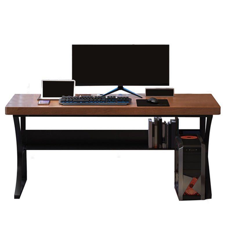 Contemporary Wood Computer Desk Rectangular Shape Task Desk with 2 Legs for Home