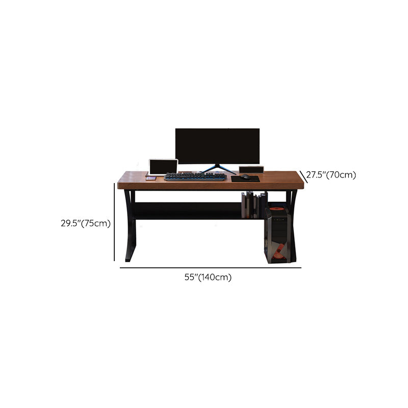 Contemporary Wood Computer Desk Rectangular Shape Task Desk with 2 Legs for Home