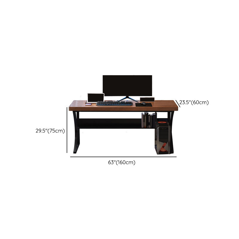 Contemporary Wood Computer Desk Rectangular Shape Task Desk with 2 Legs for Home