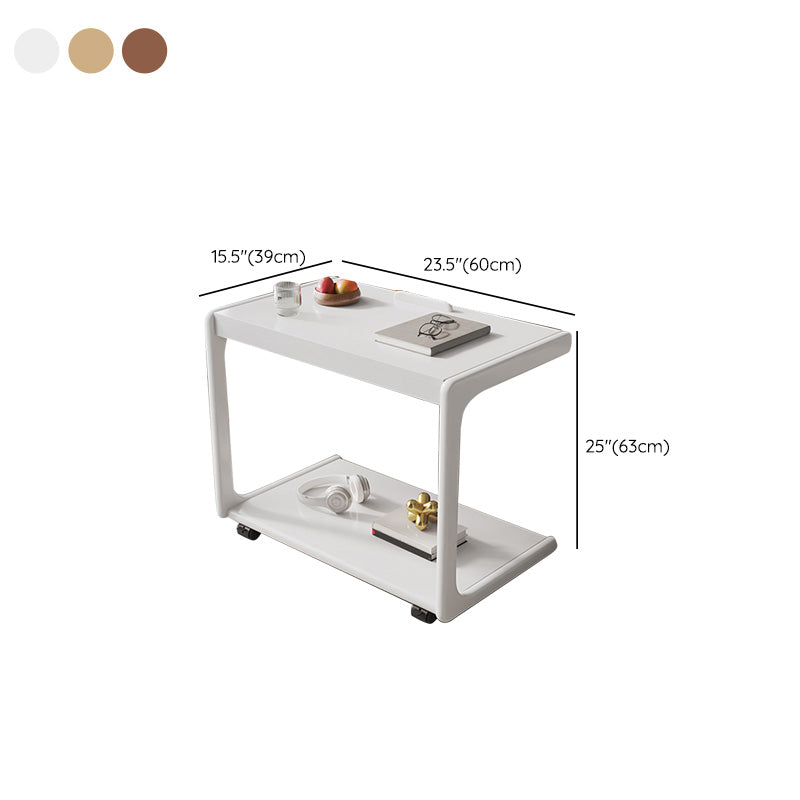 Rectangular Office Desk Wood Modern Writing Desk with Caster Wheels