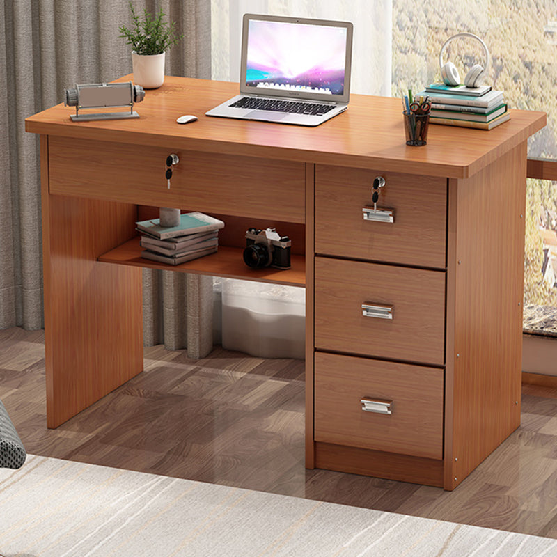 Engineered Wood Industrial Writing Desk Rectangular Office Desk with Drawers