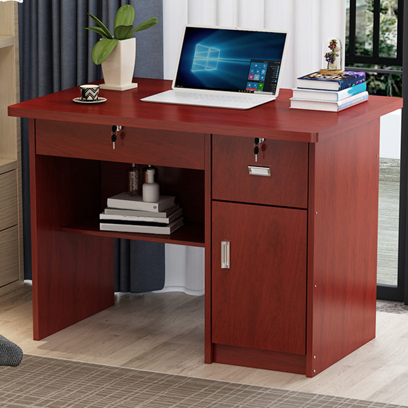 Engineered Wood Industrial Writing Desk Rectangular Office Desk with Drawers