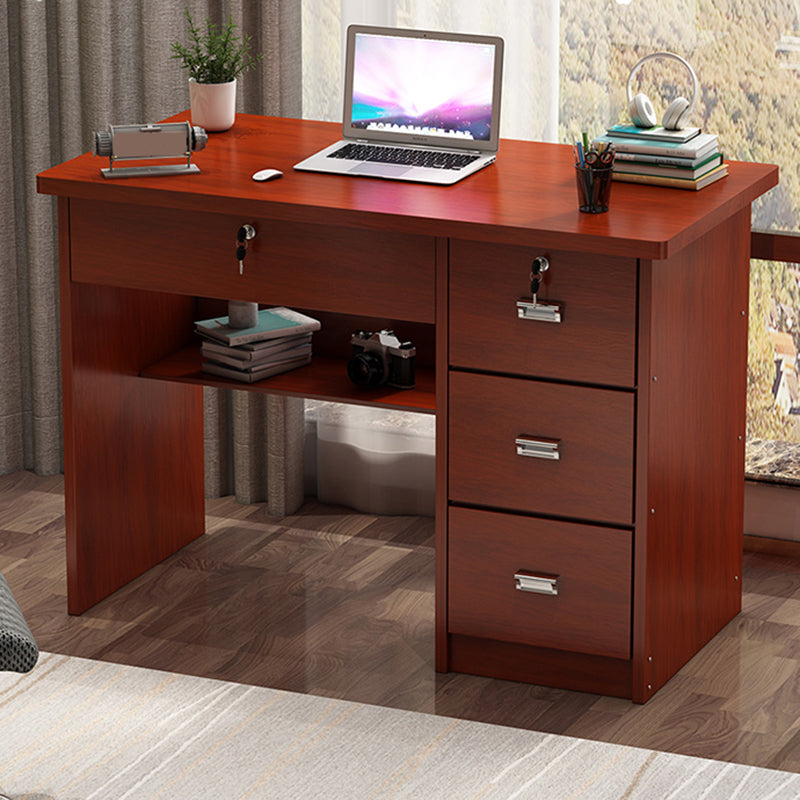 Engineered Wood Industrial Writing Desk Rectangular Office Desk with Drawers