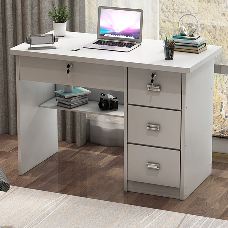 Engineered Wood Industrial Writing Desk Rectangular Office Desk with Drawers