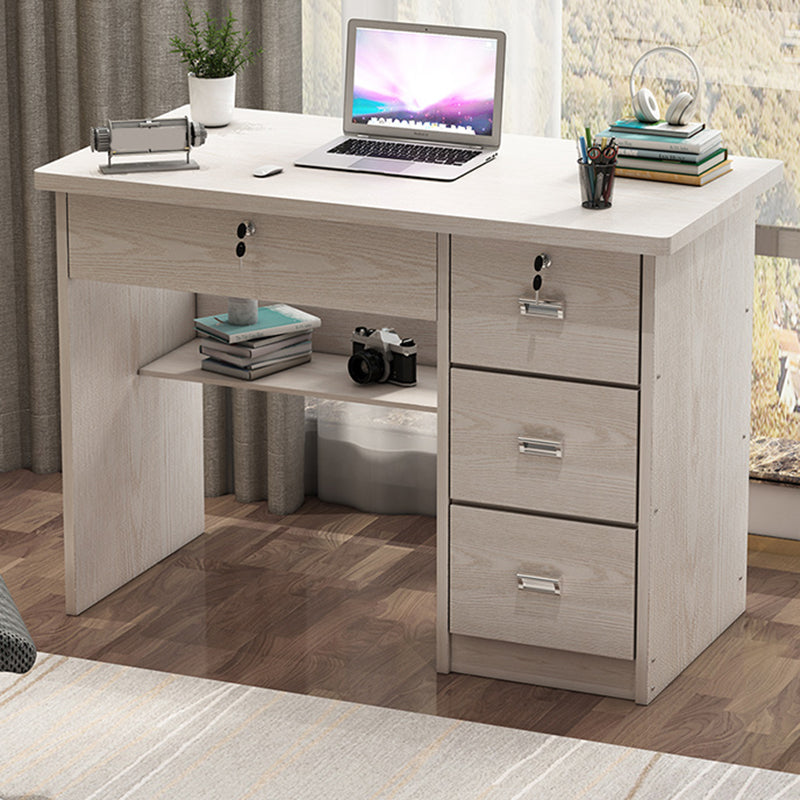 Engineered Wood Industrial Writing Desk Rectangular Office Desk with Drawers