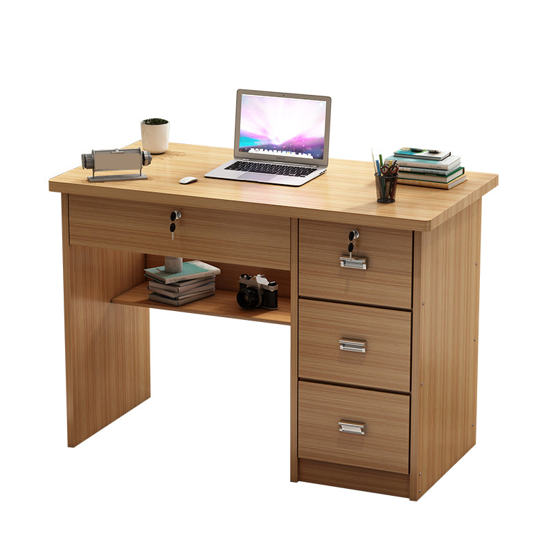 Engineered Wood Industrial Writing Desk Rectangular Office Desk with Drawers