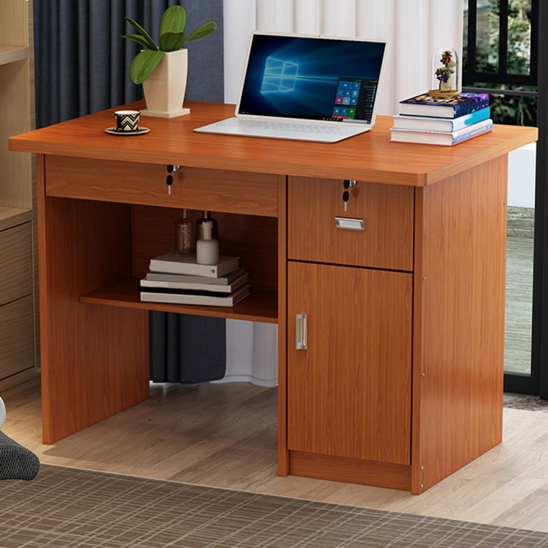 Engineered Wood Industrial Writing Desk Rectangular Office Desk with Drawers