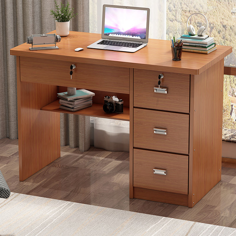 Engineered Wood Industrial Writing Desk Rectangular Office Desk with Drawers