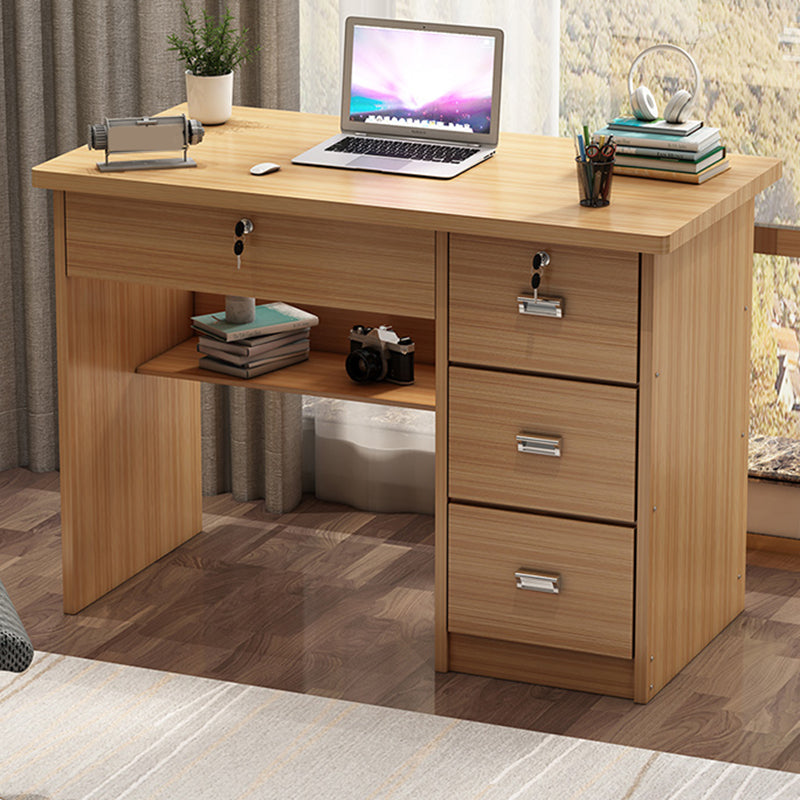 Engineered Wood Industrial Writing Desk Rectangular Office Desk with Drawers