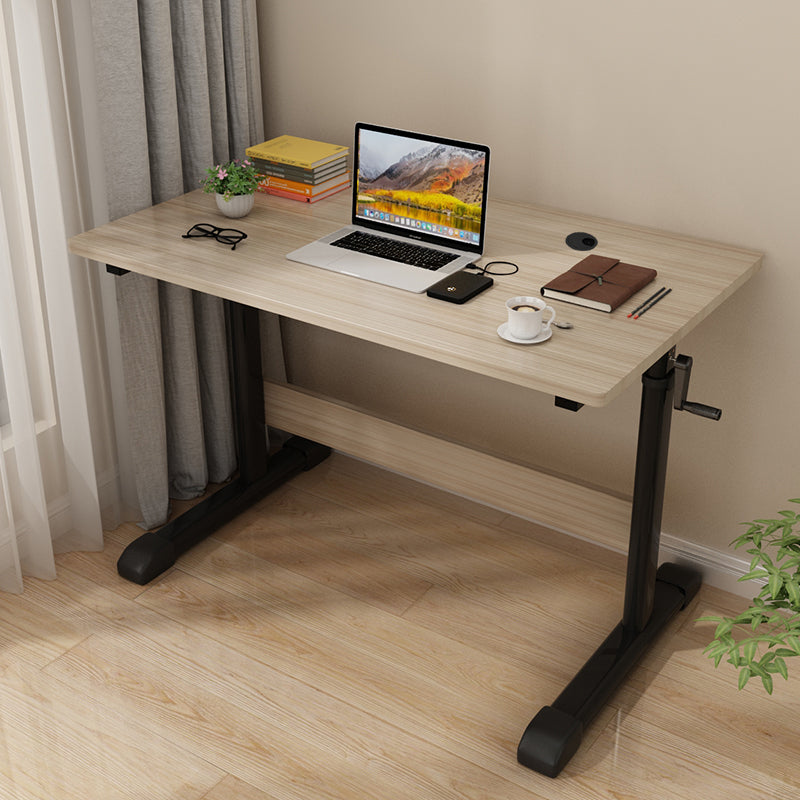 Adjustable Height Home Office Desk T-Shape Base Cable Management Writing Desk