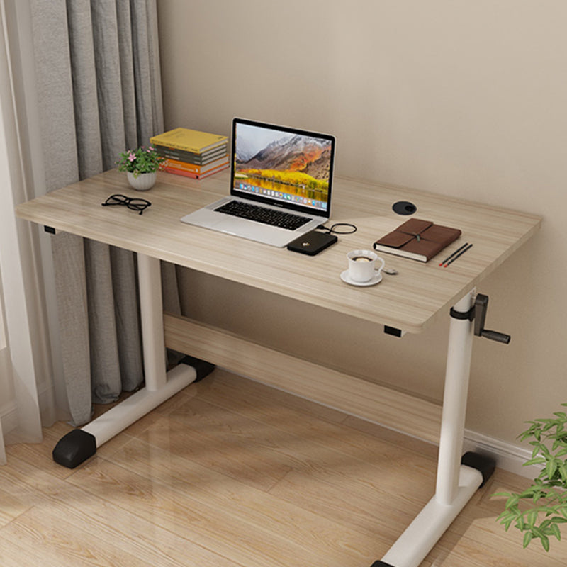 Adjustable Height Home Office Desk T-Shape Base Cable Management Writing Desk