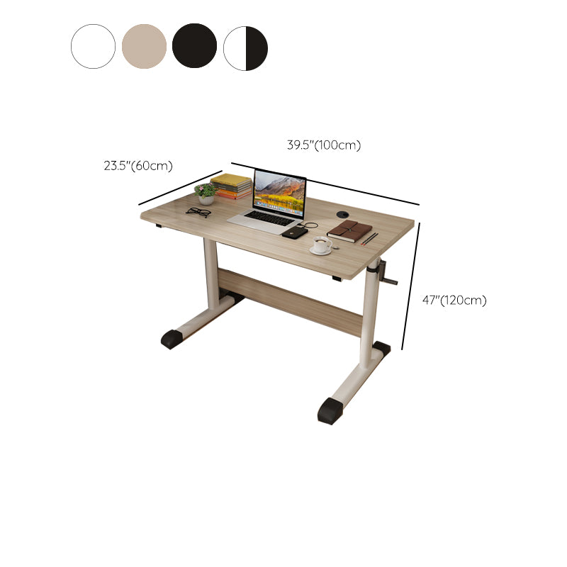 Adjustable Height Home Office Desk T-Shape Base Cable Management Writing Desk