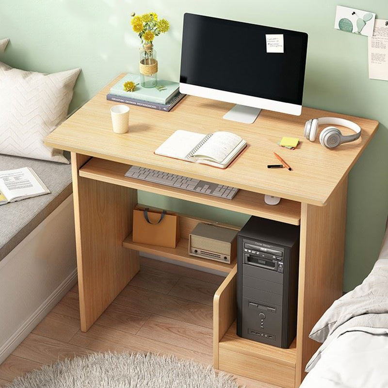 Engineered Wood Writing Desk Contemporary Desk with Storage Shelf and Drawers