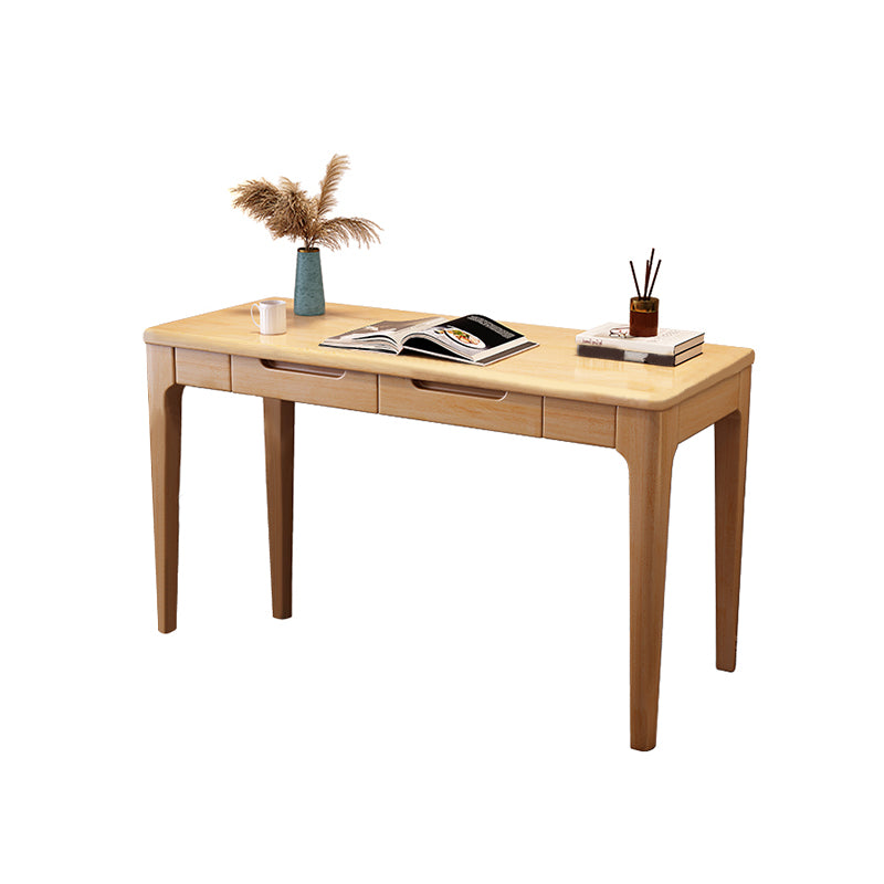 Modern Style Solid Wood Writing Desk Home Parsons Base Office Desk with Drawer