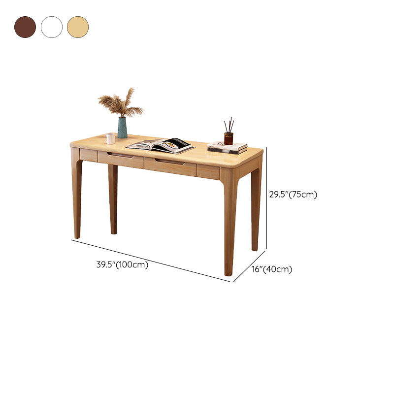 Modern Style Solid Wood Writing Desk Home Parsons Base Office Desk with Drawer