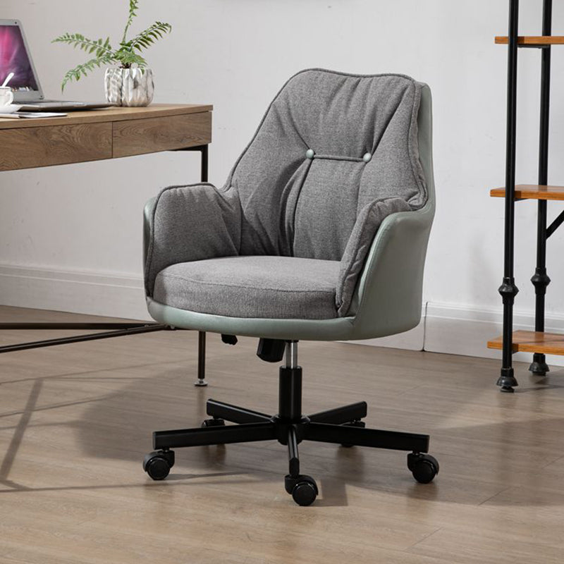 Armless Office Chair Distressing Ergonomic Desk Chair for Bedroom Home