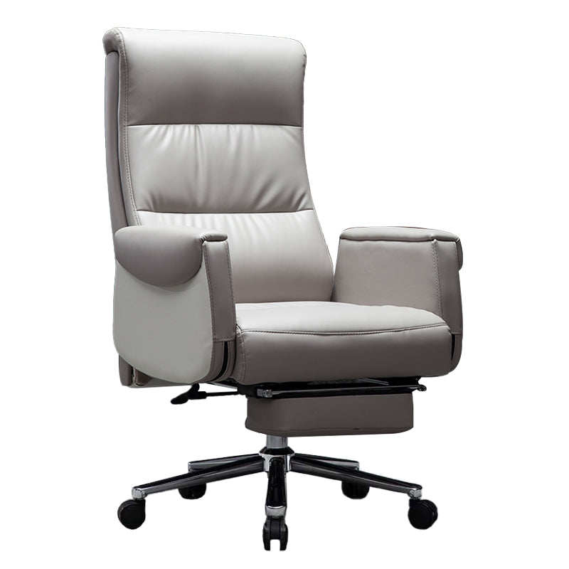 Modern Armless Office Chair No Distressing Leather Ergonomic Slide Chair with Wheels