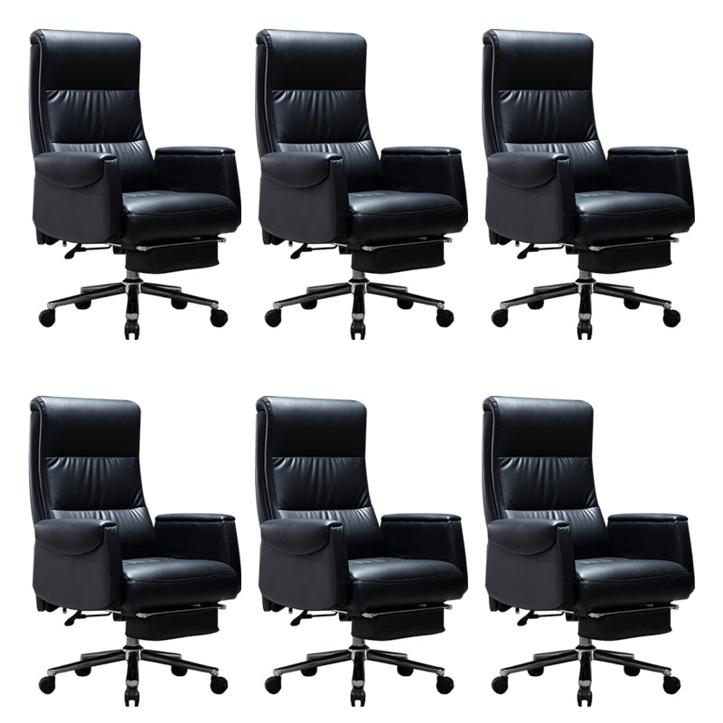 Modern Armless Office Chair No Distressing Leather Ergonomic Slide Chair with Wheels