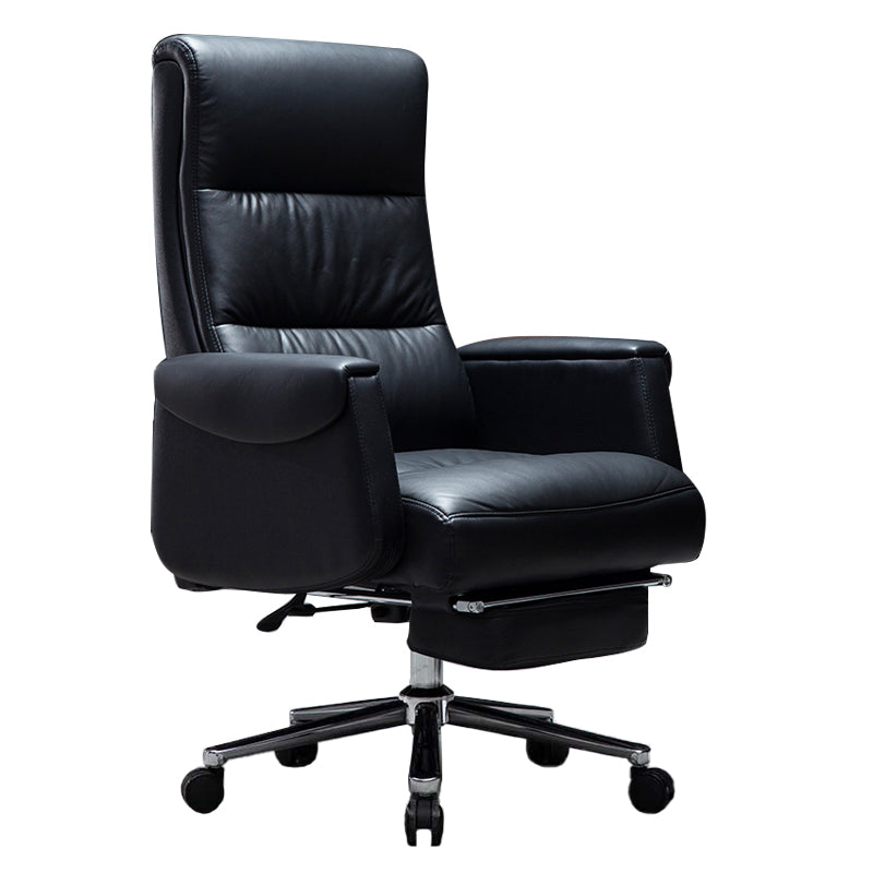 Modern Armless Office Chair No Distressing Leather Ergonomic Slide Chair with Wheels