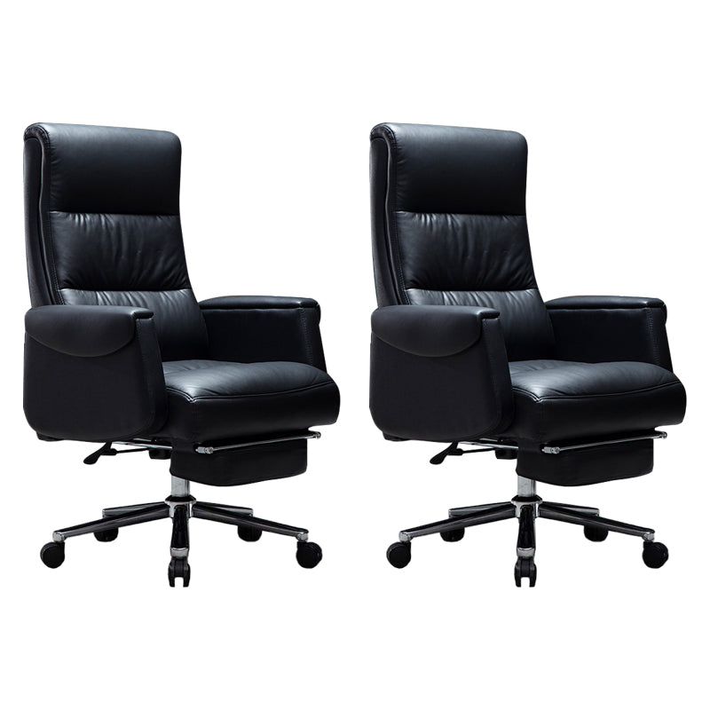 Modern Armless Office Chair No Distressing Leather Ergonomic Slide Chair with Wheels