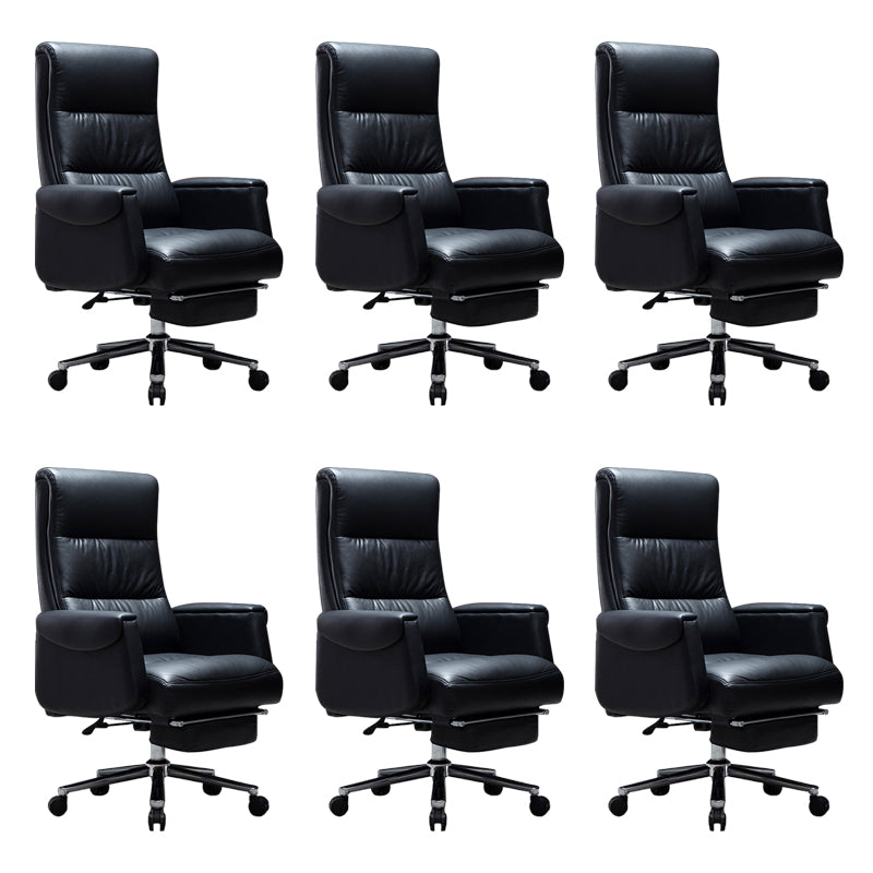 Modern Armless Office Chair No Distressing Leather Ergonomic Slide Chair with Wheels