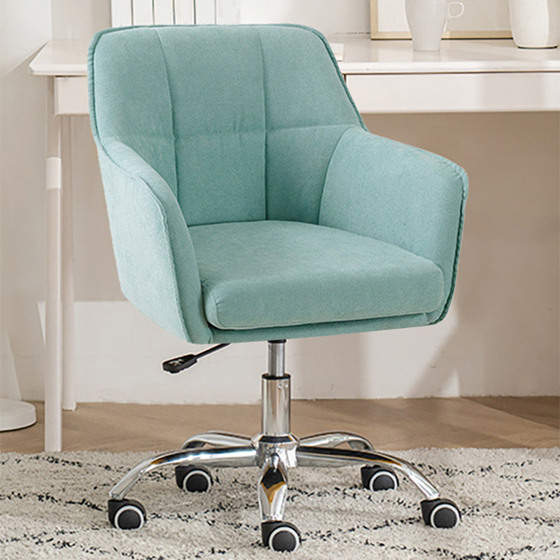 Armless Office Chair Distressing Ergonomic Desk Chair with Wheels