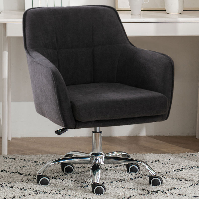 Armless Office Chair Distressing Ergonomic Desk Chair with Wheels