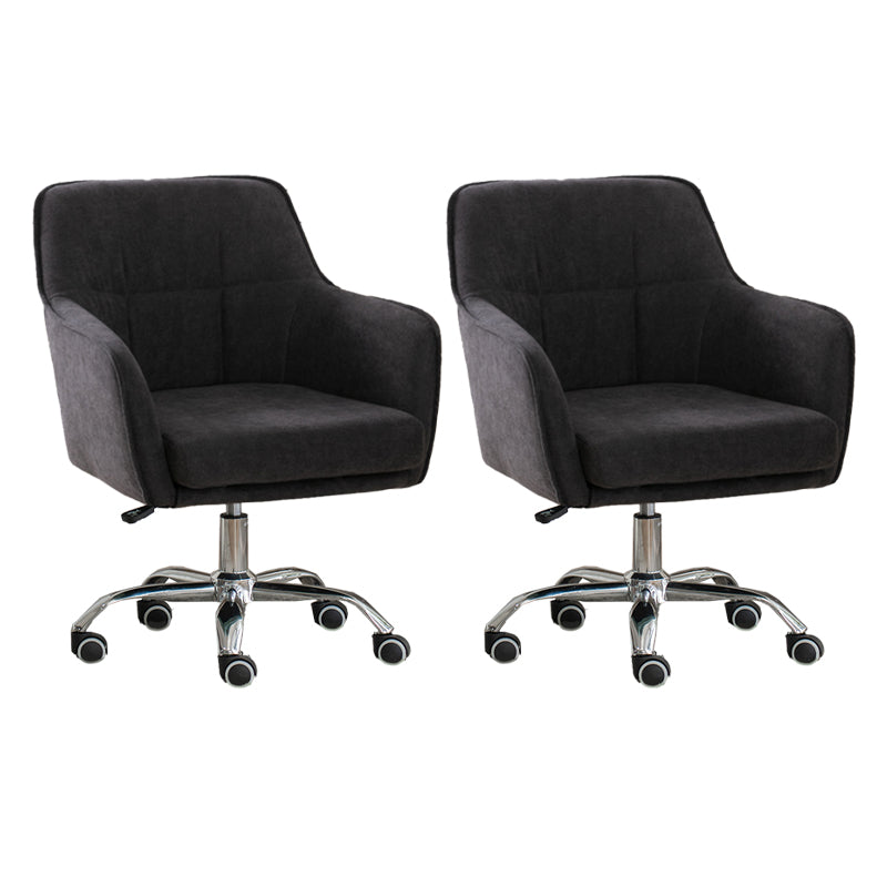 Armless Office Chair Distressing Ergonomic Desk Chair with Wheels