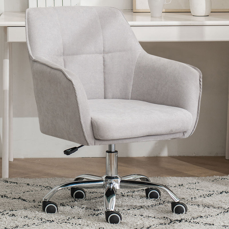 Armless Office Chair Distressing Ergonomic Desk Chair with Wheels