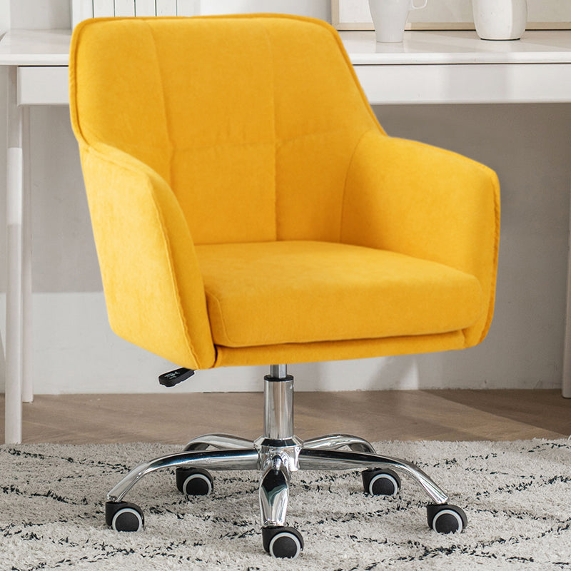 Armless Office Chair Distressing Ergonomic Desk Chair with Wheels