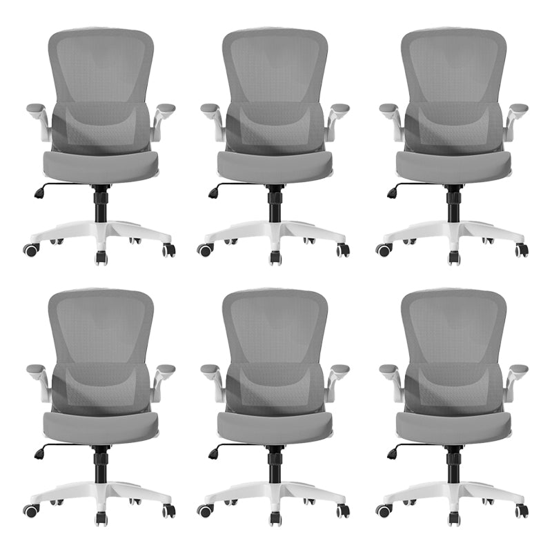 Modern Office Chair Padded Arms Tilt Mechanism No Distressing Ergonomic Chair with Wheels