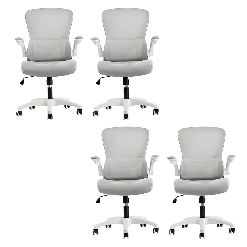 Modern Office Chair Padded Arms Tilt Mechanism No Distressing Ergonomic Chair with Wheels