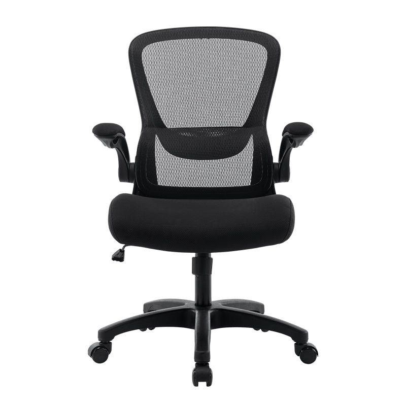 Modern Office Chair Padded Arms Tilt Mechanism No Distressing Ergonomic Chair with Wheels