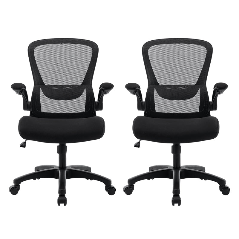 Modern Office Chair Padded Arms Tilt Mechanism No Distressing Ergonomic Chair with Wheels