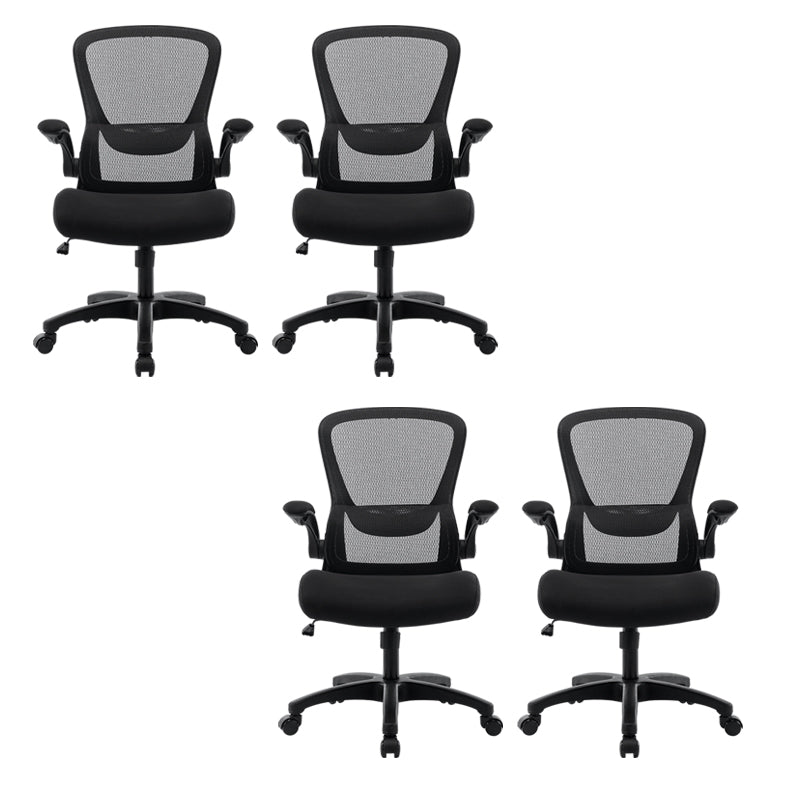 Modern Office Chair Padded Arms Tilt Mechanism No Distressing Ergonomic Chair with Wheels