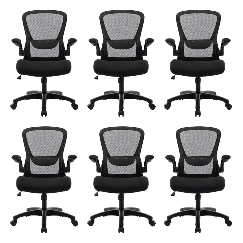 Modern Office Chair Padded Arms Tilt Mechanism No Distressing Ergonomic Chair with Wheels