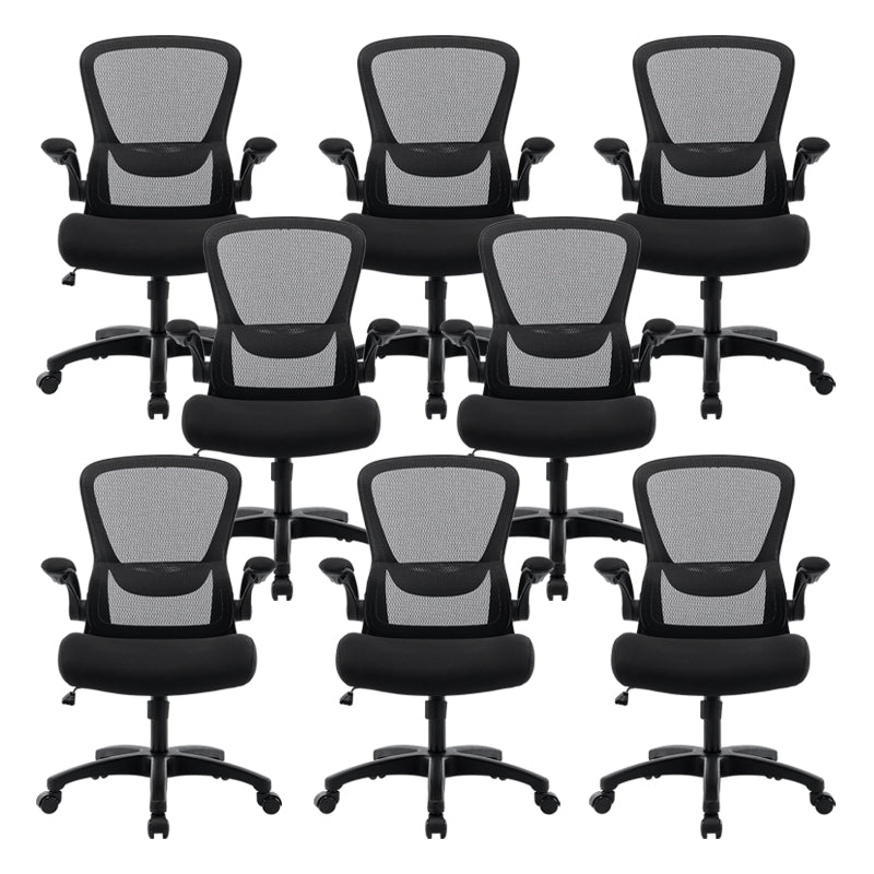 Modern Office Chair Padded Arms Tilt Mechanism No Distressing Ergonomic Chair with Wheels