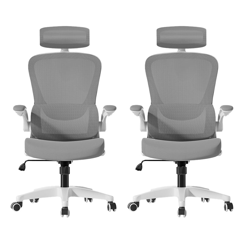 Modern Office Chair Padded Arms Tilt Mechanism No Distressing Ergonomic Chair with Wheels