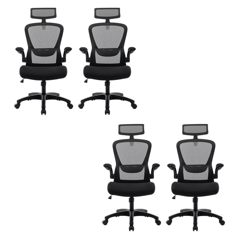 Modern Office Chair Padded Arms Tilt Mechanism No Distressing Ergonomic Chair with Wheels