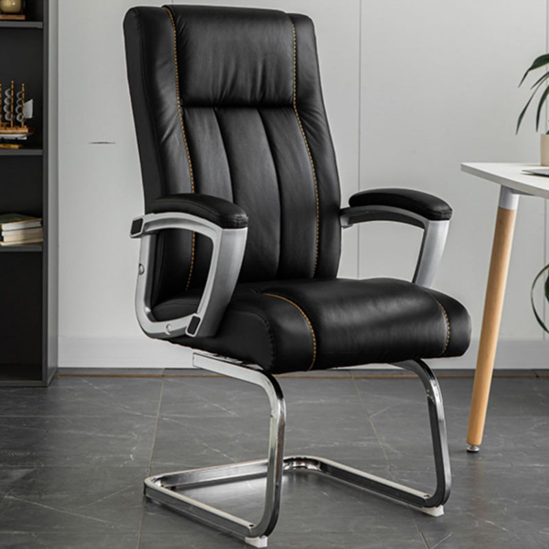 Modern Fixed Arms Office Chair No Wheels No Distressing Ergonomic Chair