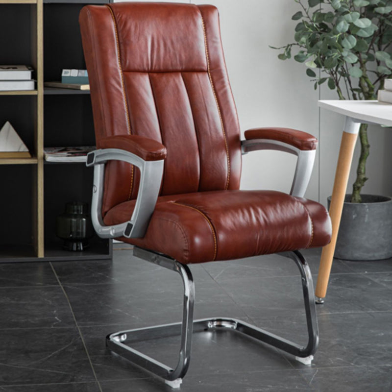 Modern Fixed Arms Office Chair No Wheels No Distressing Ergonomic Chair