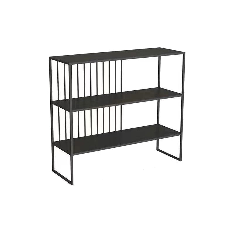 Horizontal Metal Bookshelf Contemporary Open Back Bookcase with Shelves