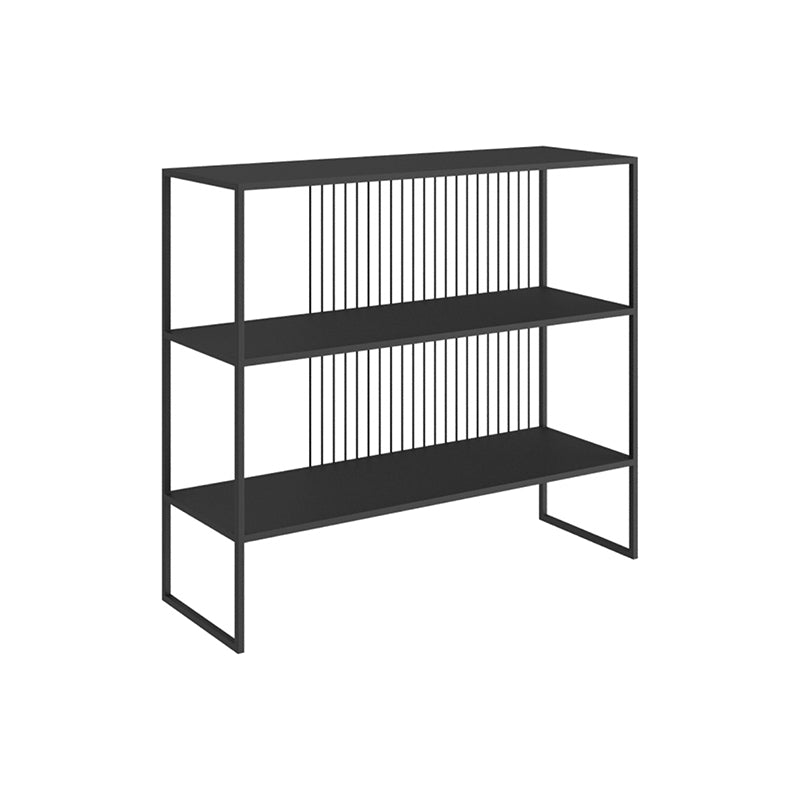 Horizontal Metal Bookshelf Contemporary Open Back Bookcase with Shelves