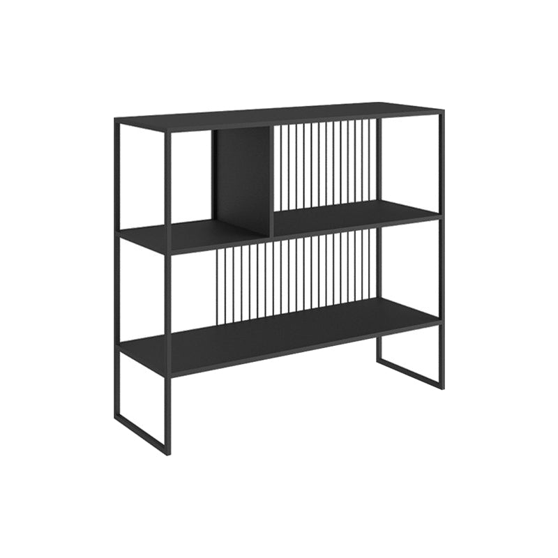 Horizontal Metal Bookshelf Contemporary Open Back Bookcase with Shelves