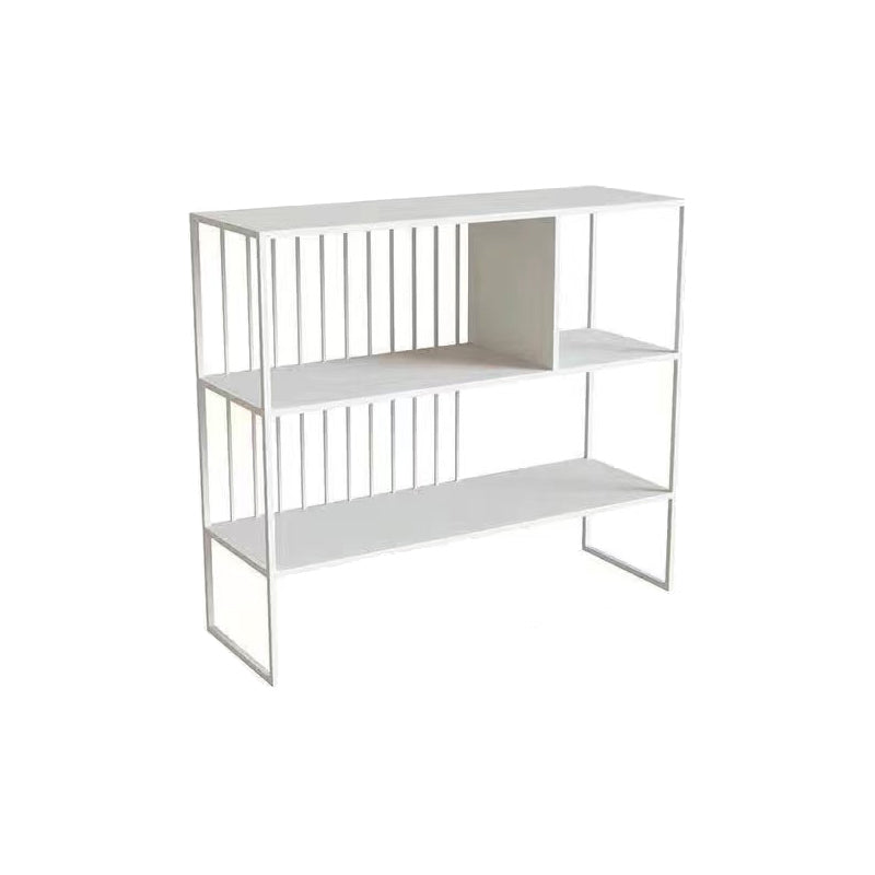 Horizontal Metal Bookshelf Contemporary Open Back Bookcase with Shelves