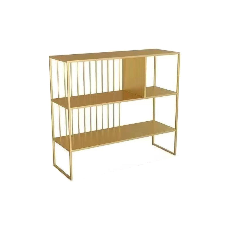 Horizontal Metal Bookshelf Contemporary Open Back Bookcase with Shelves