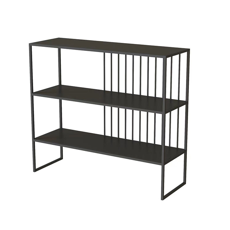 Horizontal Metal Bookshelf Contemporary Open Back Bookcase with Shelves