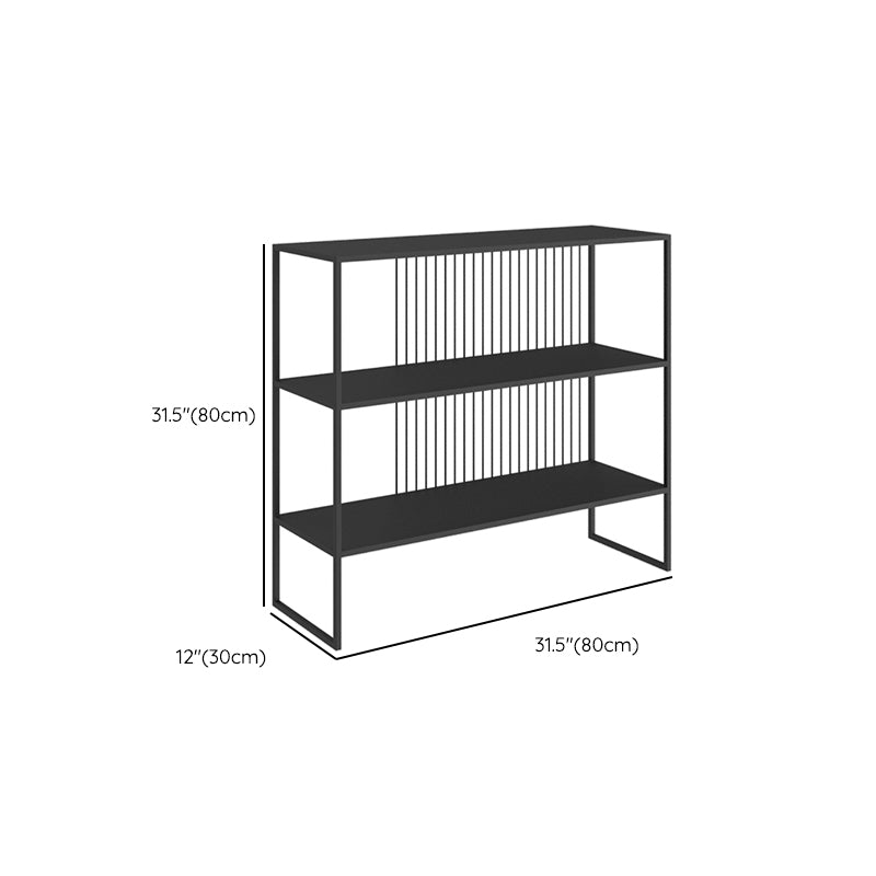 Horizontal Metal Bookshelf Contemporary Open Back Bookcase with Shelves