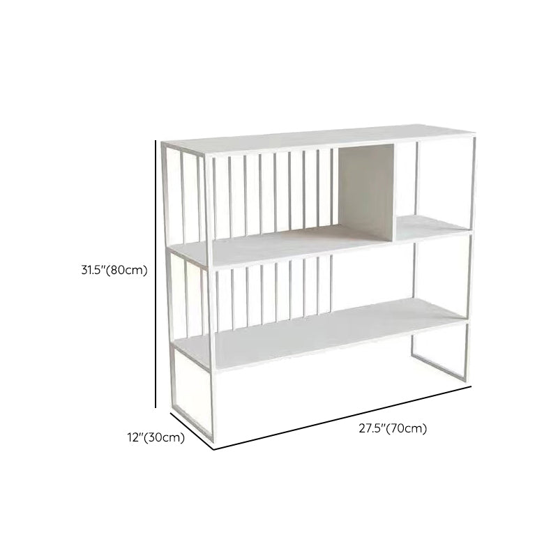 Horizontal Metal Bookshelf Contemporary Open Back Bookcase with Shelves