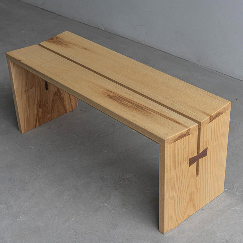 Modern Backless Seating Bench Solid Wood Rectangle Bench for Restaurant